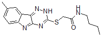 CAS 登录号：603946-29-8， N-丁基-2-[(8-甲基-2H-1,2,4-三嗪并[5,6-b]吲哚-3-基)硫代]-乙酰胺