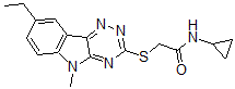 CAS 登录号：603946-77-6， N-环丙基-2-[(8-乙基-5-甲基-5H-1,2,4-三嗪并[5,6-b]吲哚-3-基)硫代]-乙酰胺