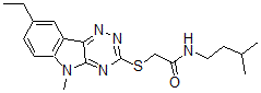 CAS 登录号：603946-84-5， 2-[(8-乙基-5-甲基-5H-1,2,4-三嗪并[5,6-b]吲哚-3-基)硫代]-N-(3-甲基丁基)-乙酰胺