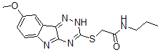 CAS 登录号：603947-47-3， 2-[(8-甲氧基-2H-1,2,4-三嗪并[5,6-b]吲哚-3-基)硫代]-N-丙基-乙酰胺