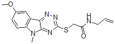 CAS 登录号：603947-55-3， 2-[(8-甲氧基-5-甲基-5H-1,2,4-三嗪并[5,6-b]吲哚-3-基)硫代]-N-烯丙基-乙酰胺