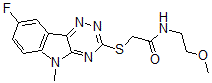 CAS 登录号：603948-21-6， 2-[(8-氟-5-甲基-5H-1,2,4-三嗪并[5,6-b]吲哚-3-基)硫代]-N-(2-甲氧基乙基)-乙酰胺
