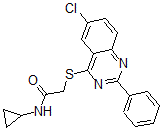 CAS 登录号：606132-57-4， 2-[(6-氯-2-苯基-4-喹唑啉基)硫代]-N-环丙基-乙酰胺