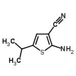 CAS 登录号：612504-41-3， 2-氨基-5-异丙基-3-噻吩甲腈