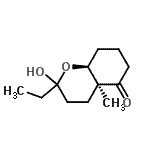 CAS 登录号：615556-87-1， (4aS,8aS)-2-乙基-2-羟基-4a-甲基八氢-5H-苯并吡喃-5-酮