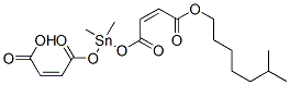 CAS 登录号：61599-28-8， 4,4'-[(二甲基锡烷亚基)二(氧基)]二[(Z)-4-氧代-2-丁烯酸 6-甲基庚基酯]