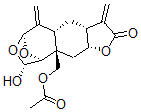 CAS 登录号：61701-92-6， (3aR)-3aalpha,4,4aalpha,5,6,8,9,9a,10,10aalpha-十氢-9abeta-乙酰氧基甲基-8beta-羟基-3,5-二(亚甲基)-6beta,9beta-环氧呋喃并[2,3-h][3]苯并氧杂卓-2(3H)-酮
