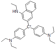 CAS 登录号：61725-40-4， [4-[(4-二乙基氨基苯基)-(4-乙基氨基萘-2-基)亚甲基]-1-环己-2,5-二烯亚基]-二乙基-铵