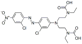 CAS 登录号：62143-18-4， 二(乙基氨基甲酸)[[3-氯-4-[(2-氯-4-硝基苯基)偶氮]苯基]亚氨基]二(2,1-乙二基)酯