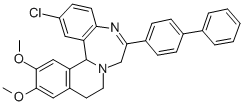 CAS#: 62206-01-3, 6-(4-Biphenylyl)-2-Chloro-12,13-Dimethoxy-9,10-Dihydro-7H-Isoquino(2,1-d)(1,4)Benzodiazepine