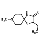 CAS 登录号：623168-21-8， 2-乙基-8-甲基-1-硫杂-4,8-二氮杂螺[4.5]癸烷-3-硫酮