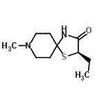 CAS 登录号：623918-24-1， (2R)-2-乙基-8-甲基-1-硫杂-4,8-二氮杂螺[4.5]癸烷-3-酮