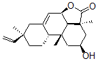 CAS 登录号：62394-07-4， (2S)-8alpha-乙烯基-1,2,3,3a,5abeta,7,8,9,10,10aalpha,10b,10cbeta-十二氢-2-羟基-3abeta,8,10balpha-三甲基-4H-菲并[10,1-bc]呋喃-4-酮