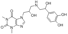 CAS 登录号：62401-98-3， 7-[3-[[2-(3,4-二羟基苯基)-2-羟基乙基]氨基]-2-羟基丙基]茶碱