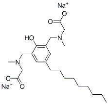 CAS 登录号：62568-43-8， N,N'-[(2-羟基-5-壬基-1,3-亚苯基)二(亚甲基)]二[N-甲基氨基乙酸]二钠