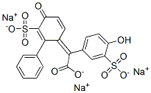 CAS 登录号:62609-87-4, alpha-(4-羟基-3-磺酸基苯基)-alpha-(4-氧代-3-磺酸基环己-2,5-二烯亚基)-alpha-甲苯甲酸三钠