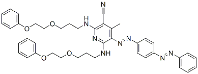 CAS#: 63281-05-0, 4-Methyl-2,6-Bis[[3-(2-Phenoxyethoxy)Propyl]Amino]-5-[[4-(Phenylazo)Phenyl]Azo]Nicotinonitrile
