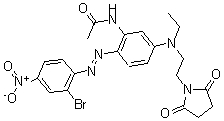 CAS 登录号：63467-25-4， N-[2-[(2-溴-4-硝基苯基)偶氮]-5-[[2-(2,5-二氧代-1-吡咯烷基)乙基]乙基氨基]苯基]-乙酰胺