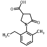 CAS 登录号：63674-54-4， 1-(2-乙基-6-甲基苯基)-5-氧代-3-吡咯烷羧酸