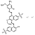 CAS 登录号：6369-27-3， 二钠8-[(4-氨基-2-氯-5-甲氧基苯基)偶氮]-6-乙氧基-5-[(2-羟基-6-磺酸-1-萘基)偶氮]-2-萘磺酸酯