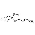 CAS 登录号：63759-57-9， 2-乙基-2-甲基-4-[(1E)-1-丙烯-1-基]-1,3-二氧戊环