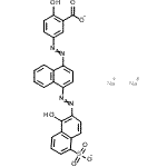 CAS 登录号：6406-50-4， 二钠2-羟基-5-({4-[(1-羟基-5-磺酸-2-萘基)偶氮]-1-萘基}偶氮)苯甲酸酯