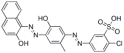 CAS 登录号：64349-27-5， 2-氯-5-[[5-羟基-4-[(2-羟基-1-萘基)偶氮]邻甲苯基]偶氮]苯磺酸