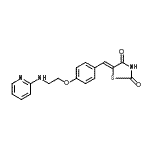 CAS 登录号：643764-88-9， (5Z)-5-{4-[2-(2-吡啶基氨基)乙氧基]亚苄基}-1,3-噻唑烷-2,4-二酮