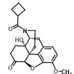 CAS 登录号：64643-72-7， (5alpha)-17-(环丁基羰基)-14-羟基-3-甲氧基-4,5-环氧吗喃-6-酮