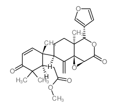 CAS 登录号：6488-63-7， (1R,2R)-2-[(1aS,8aS)-4beta-(3-呋喃基)-八氢-4abeta-甲基-8-亚甲基-2-氧代环氧乙烷并[d][2]苯并吡喃-7alpha-基]-2,6,6-三甲基-5-氧代-3-环己烯-1-乙酸甲酯