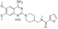 CAS 登录号:64951-34-4, N-((1-(4-氨基-6,7-二甲氧基喹唑啉-2-基)-4-哌啶基)甲基)-N-甲基-2-呋喃甲酰胺盐酸盐