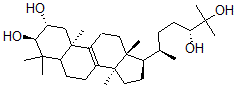CAS 登录号：64971-21-7， (24R)-5alpha-羊毛甾-8-烯-2alpha,3beta,24,25-四醇