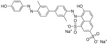 CAS#: 65168-20-9, Disodium 7-Hydroxy-8-[[4'-[(4-Hydroxyphenyl)Azo]-3,3'-Dimethyl[1,1'-Biphenyl]-4-Yl]Azo]Naphthalene-1,3-Disulphonate