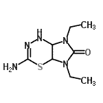 CAS 登录号：654636-57-4， 3-氨基-5,7-二乙基-4a,5,7,7a-四氢咪唑并[4,5-e][1,3,4]噻二嗪-6(1H)-酮