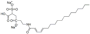 CAS 登录号：65504-99-6， 4-[2-[(1-氧代十八碳二烯基)氨基]乙基] 2-磺酸基琥珀酸酯二钠盐