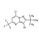 CAS 登录号：655235-50-0， 3-溴-7-氯-2-(2-甲基-2-丙基)-5-(三氟甲基)吡唑并[1,5-a]嘧啶