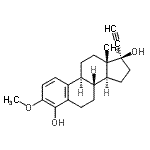 CAS 登录号：65694-22-6， (17beta)-17-乙炔基-3-甲氧基雌甾-1,3,5(10)-三烯-4,17-二醇
