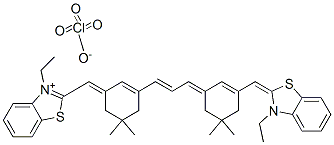 CAS 登录号：65767-27-3， 3-乙基-2-[[3-[3-[3-[(3-乙基-3H-苯并噻唑-2-亚基)甲基]-5,5-二甲基环己-2-烯-1-亚基]丙-1-烯基]-5,5-二甲基环己-2-烯-1-亚基]甲基]苯并噻唑鎓高氯酸盐