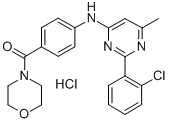 CAS 登录号:65789-87-9, 4-(4-((2-(2-氯苯基)-6-甲基-4-嘧啶基)氨基)苯甲酰基)-吗啉单盐酸盐