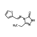 CAS 登录号：660835-27-8， 5-乙基-4-[(E)-(2-呋喃基亚甲基)氨基]-2,4-二氢-3H-1,2,4-三唑-3-酮