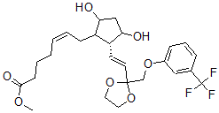CAS 登录号：66176-12-3， (Z)-7-[(1R)-3alpha,5alpha-二羟基-2beta-[(E)-2-[2-[(3-三氟甲基苯氧基)甲基]-1,3-二氧戊环-2-基]乙烯基]环戊烷-1alpha-基]-5-庚烯酸甲酯