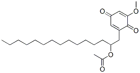 CAS 登录号:66398-68-3, 2-(2-乙酰氧基十五烷基)-6-甲氧基-1,4-苯醌