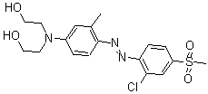 CAS 登录号：6659-76-3， 2,2'-[[4-[[2-氯-4-(甲基磺酰基)苯基]偶氮]-3-甲基苯基]亚氨基]二乙醇