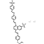 CAS 登录号：6661-43-4， 二钠5-[(4-乙氧基苯基)偶氮]-8-({4-[(4-磺酸苯基)偶氮]苯基}偶氮)-2-萘磺酸酯