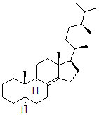 CAS 登录号：6673-69-4， (5alpha)-麦角甾-8(14)-烯