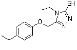 CAS 登录号：667413-63-0， 4-乙基-5-[1-(4-异丙基苯氧基)乙基]-4H-1,2,4-三唑-3-硫醇