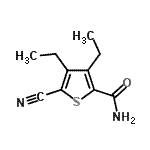 CAS 登录号：667865-16-9， 5-氰基-3,4-二乙基-2-噻吩甲酰胺