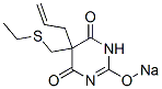 CAS 登录号:66941-71-7, 5-烯丙基-5-(乙硫基甲基)-2-钠氧基-4,6(1H,5H)-嘧啶二酮