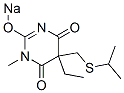 CAS 登录号:66968-65-8, 5-乙基-5-(异丙基硫代甲基)-1-甲基-2-钠氧基-4,6(1H,5H)-嘧啶二酮