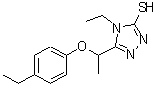 CAS 登录号：669708-91-2， 4-乙基-5-[1-(4-乙基苯氧基)乙基]-4H-1,2,4-三唑-3-硫醇